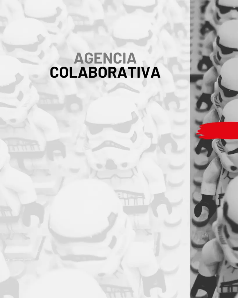Imagen de fondo de star wars que se utiliza en NOT MY TEMPO con las letras de Agencia Colaborativa