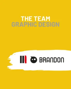 Imagen donde se ve el logo colaborativo entre NOT MY TEMPO y Brandon dando los servicios de diseño gráfico